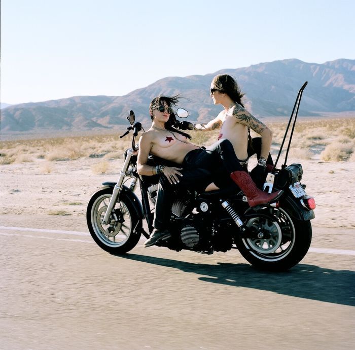 Girls on a motorcycle in Urumqi