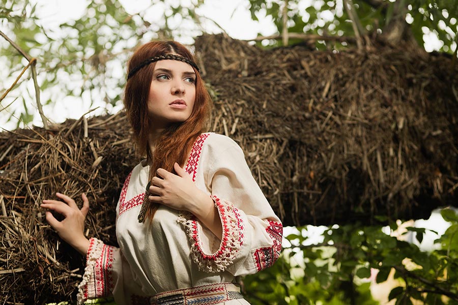 Women in Slavic costumes in Urumqi