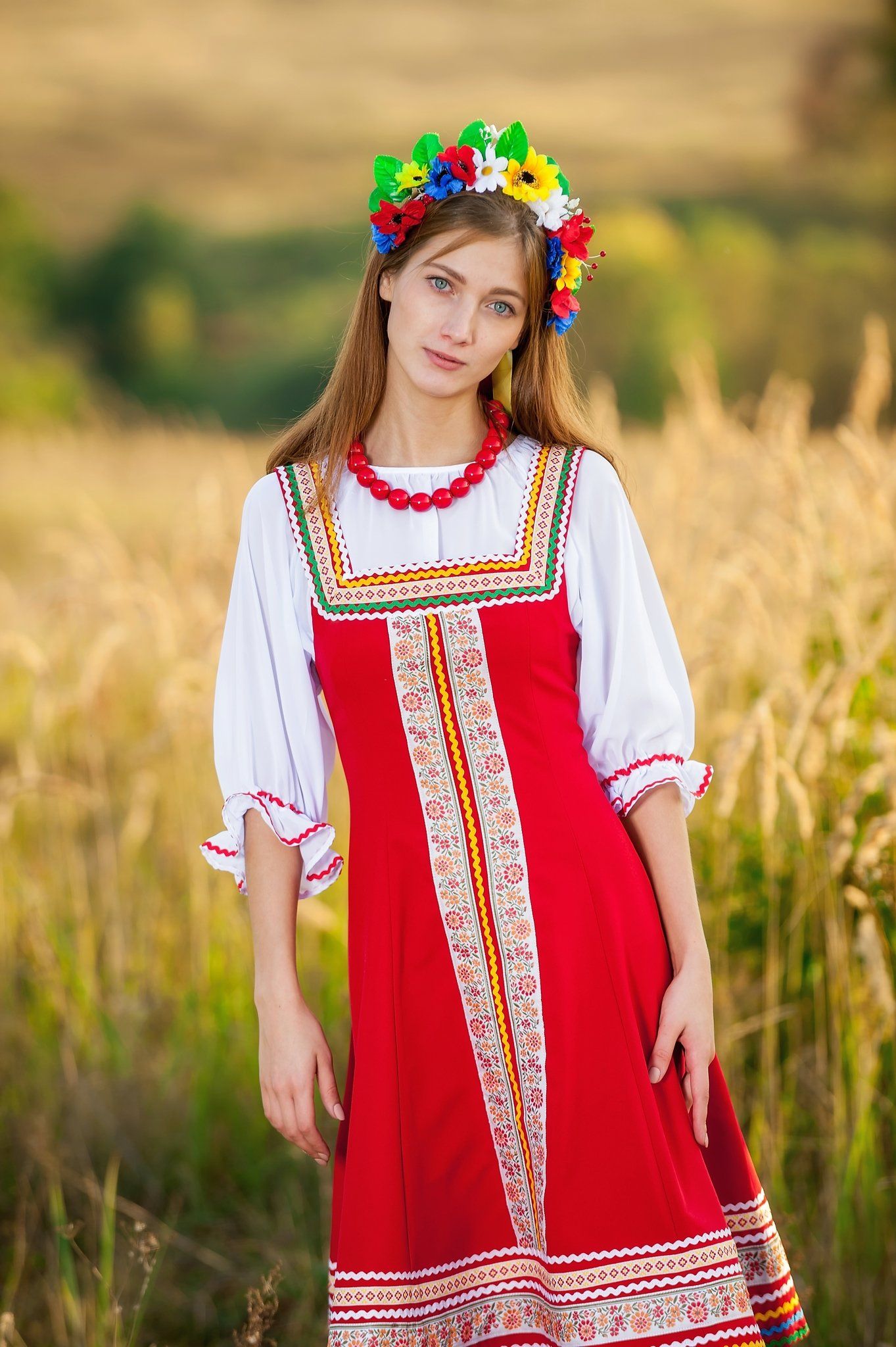 Women in Slavic costumes in Urumqi