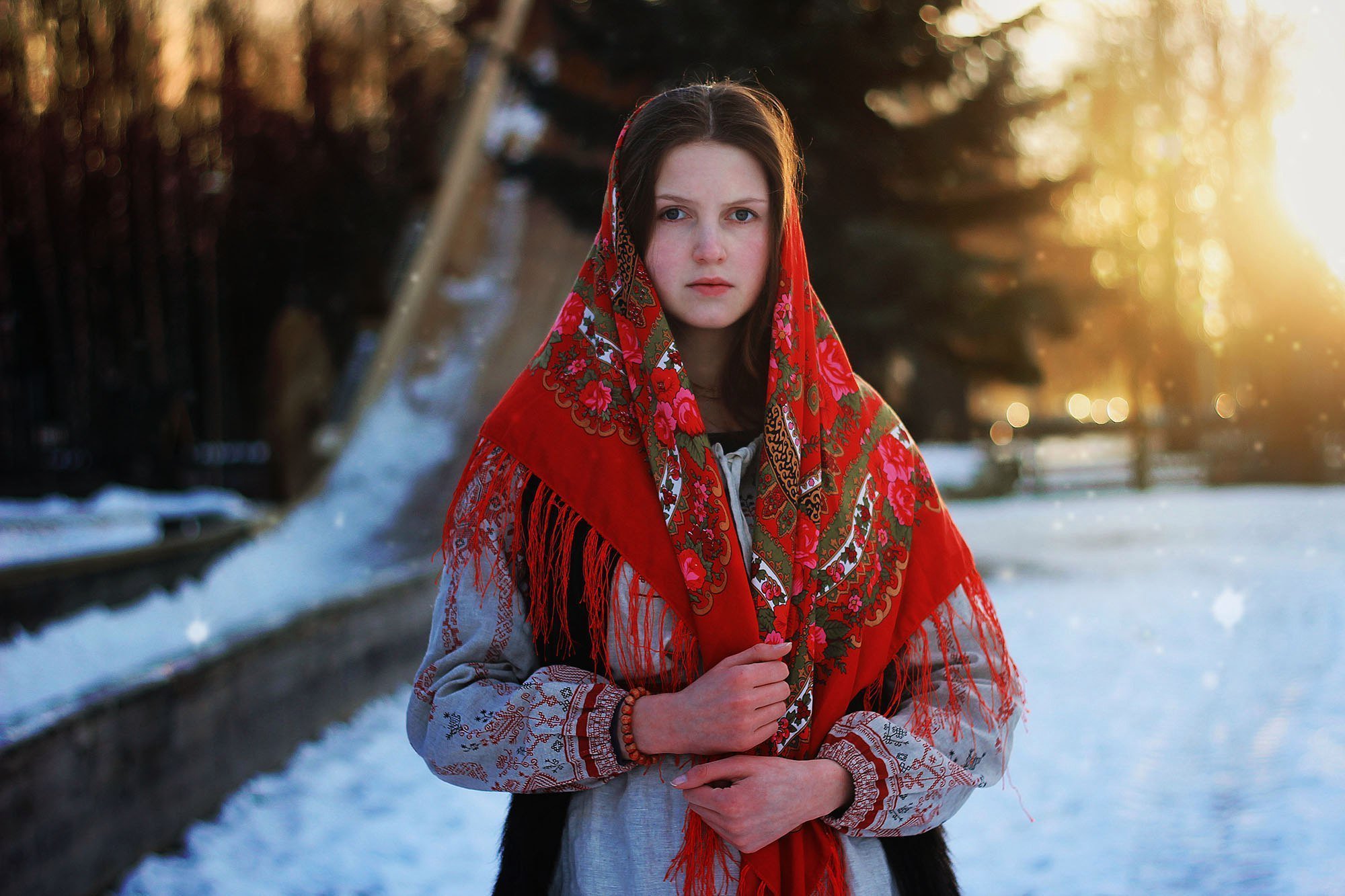 Girls in Slavic costumes in Urumqi